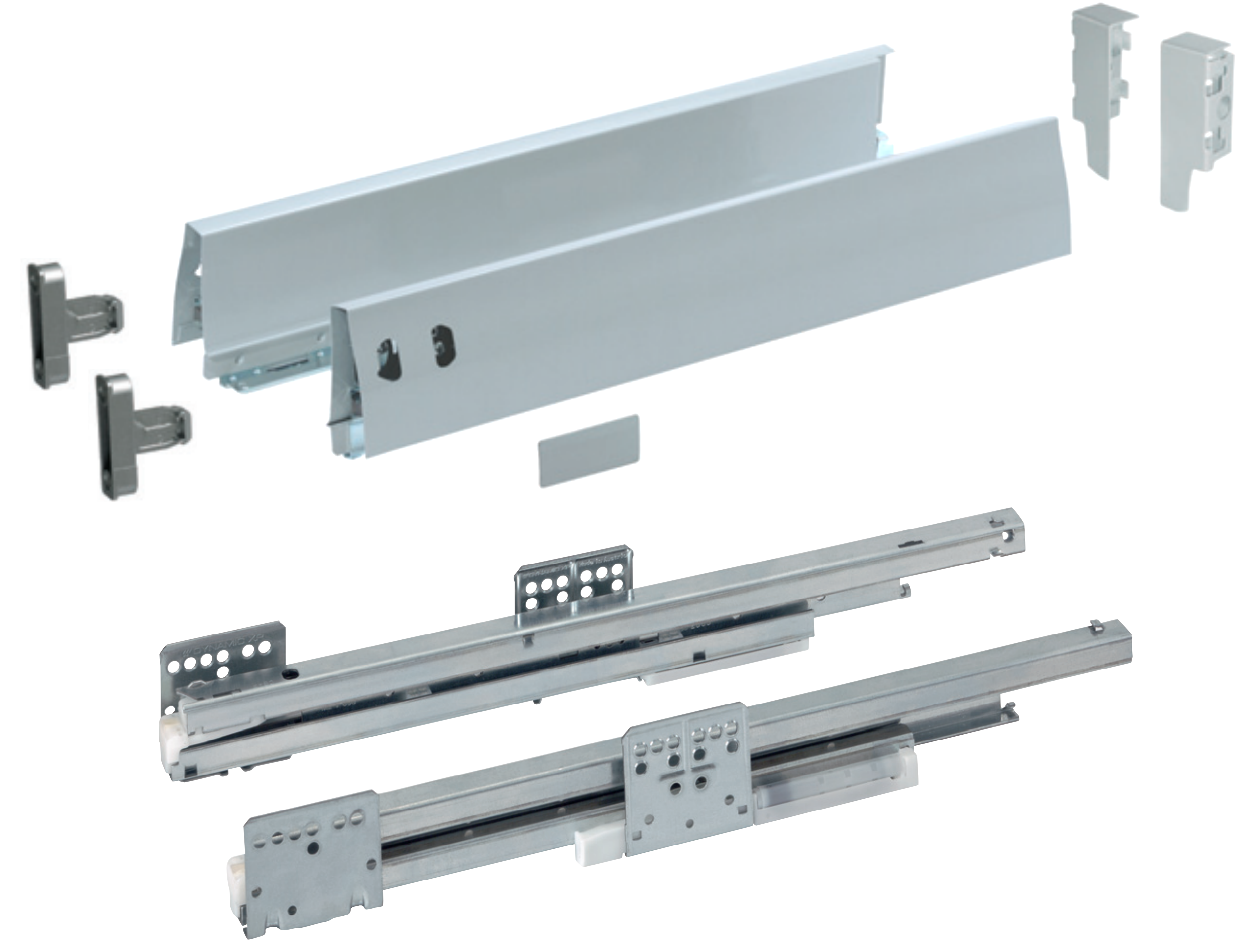 GRASS drawer full extension damped, synchronized, 40 kg, height 95 mm, DWD-XP Dynamic XP