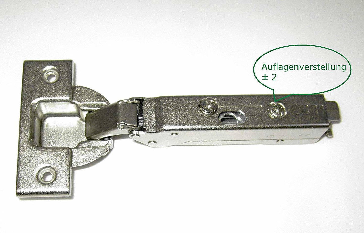 SET: GRASS Tiomos furniture hinge (cup hinge), damped, 110°, straight mounting plate and 2 cover caps
