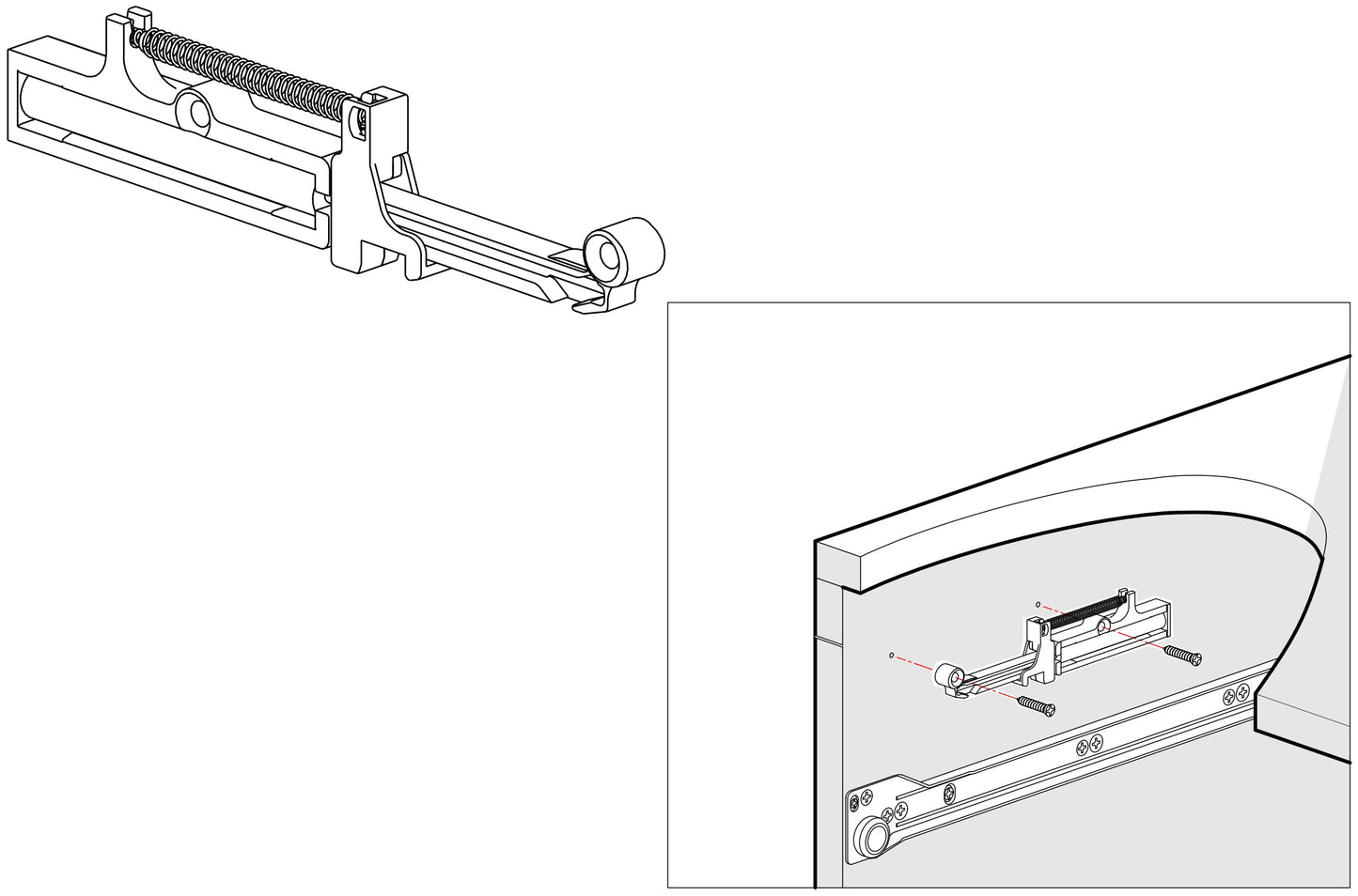 UMAXO® Schubladendämpfer Soft-Close für Schubladen, Selbstschließsystem | Führungsdämpfer | Dämpfer | Softeinzug | Selbstschliesssystem für Schubladen und Schiebetüren | Schubladen Selbsteinzug. Dämpfer zum Nachrüsten 16.10.600 von SISO Denmark