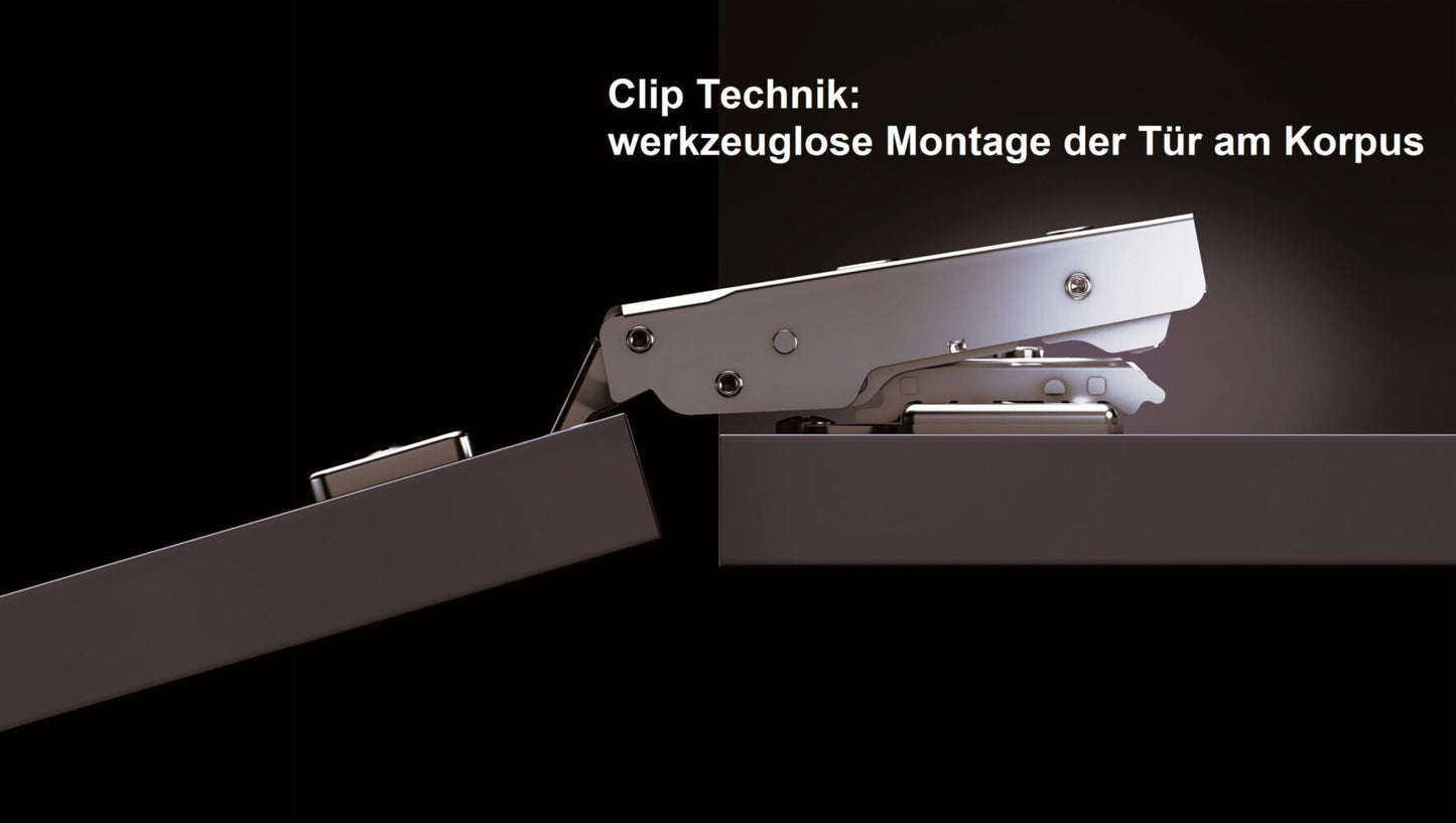 2 dampened furniture hinges with adjustable damper including mounting plates. Cup hinge, furniture hinge from LAMP® / Japan
