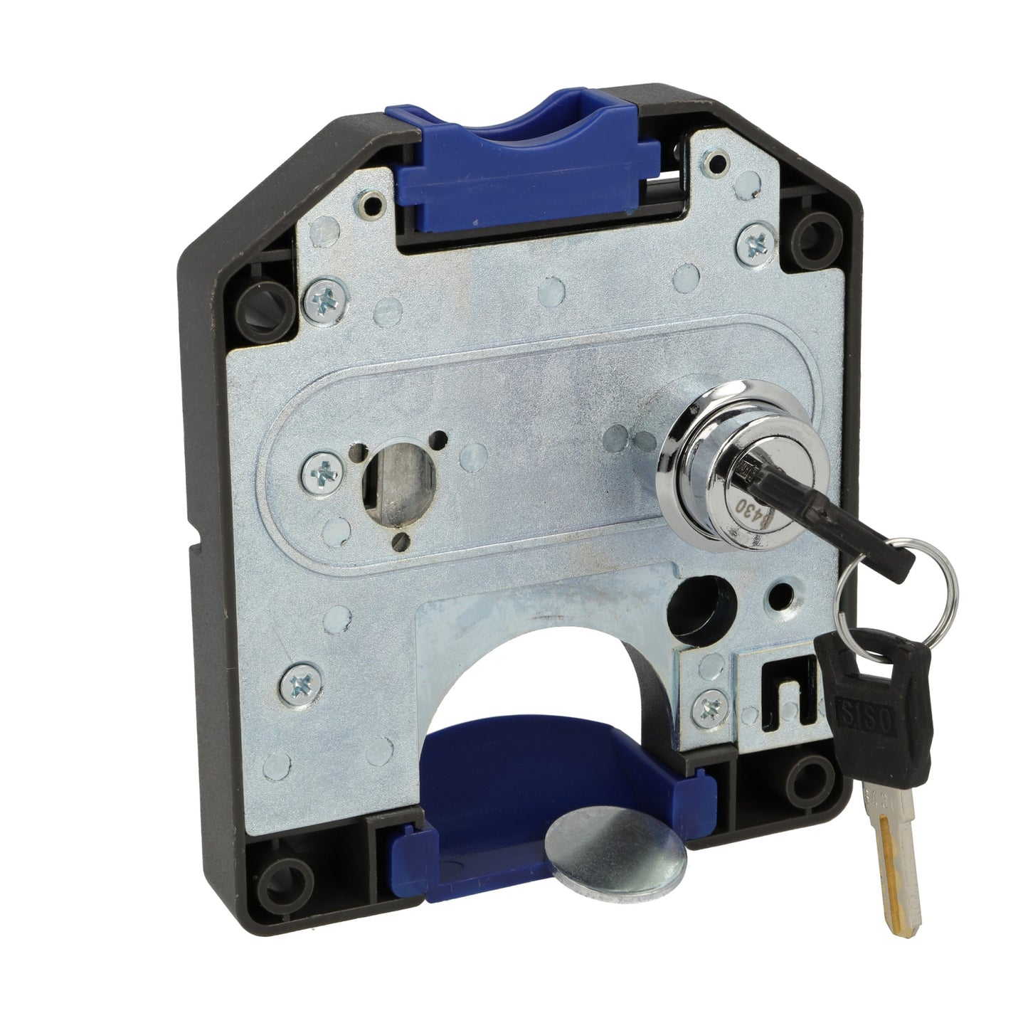 Pfandschloss für 1 Euro Münzen, Spindschloss rechtsschließend. Münzschloss für Spinde, Umkleidespinde, Schulspinde, Schränke usw. von SISO / UMAXO®