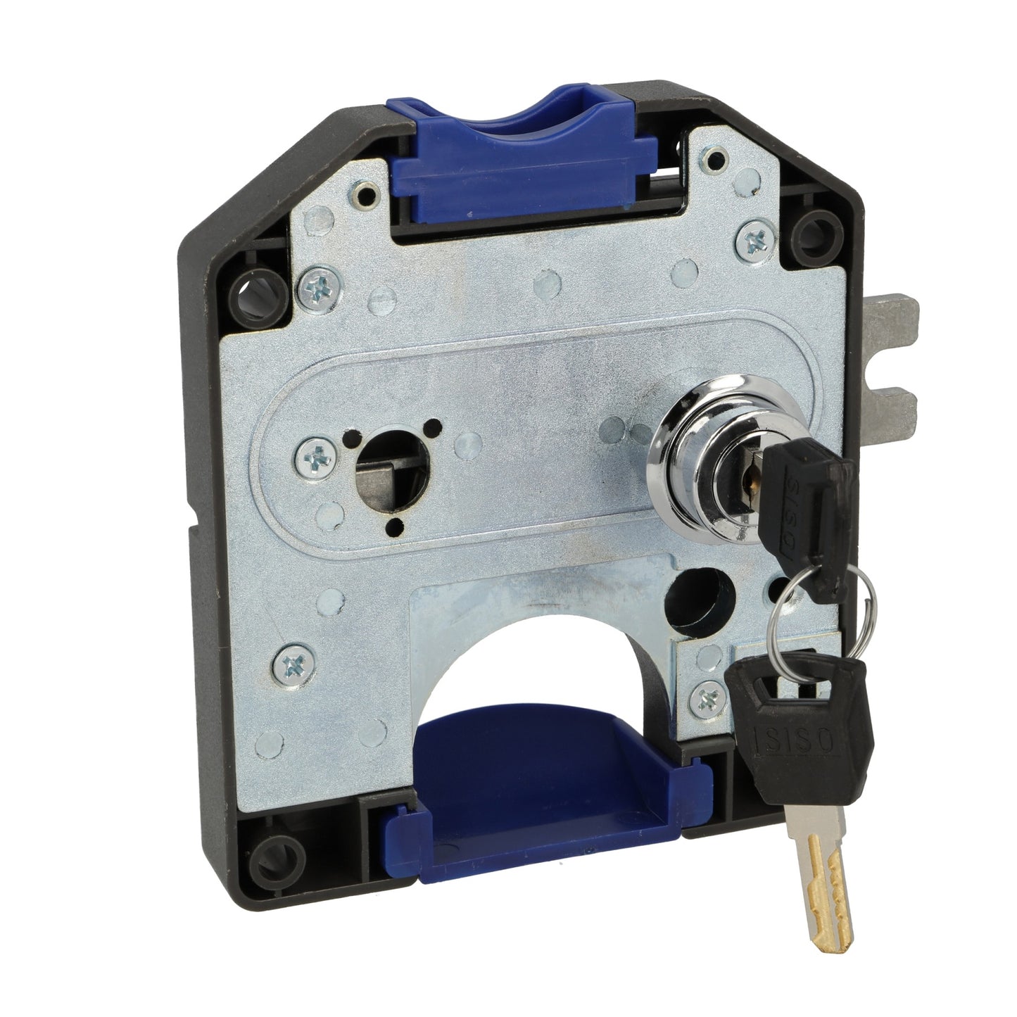 Pfandschloss für 1 Euro Münzen, Spindschloss rechtsschließend. Münzschloss für Spinde, Umkleidespinde, Schulspinde, Schränke usw. von SISO / UMAXO®