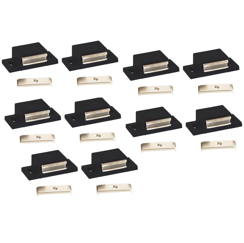 Loqueteau magnétique UMAXO® dans un boîtier en plastique avec contre-plaque, extra fort. Aimant de porte avec force de maintien 4kg, fermeture magnétique.