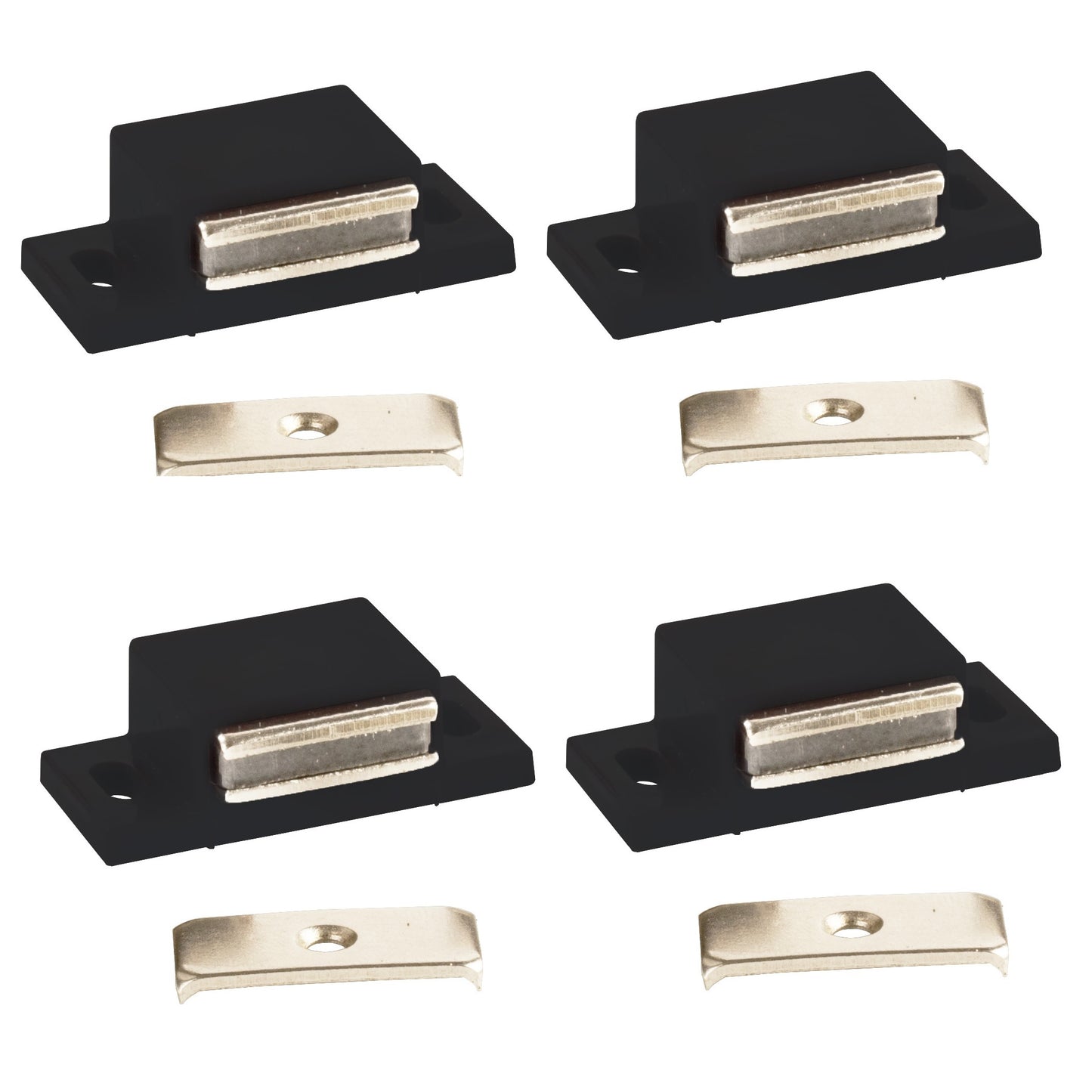 Loqueteau magnétique UMAXO® dans un boîtier en plastique avec contre-plaque, extra fort. Aimant de porte avec force de maintien 4kg, fermeture magnétique.