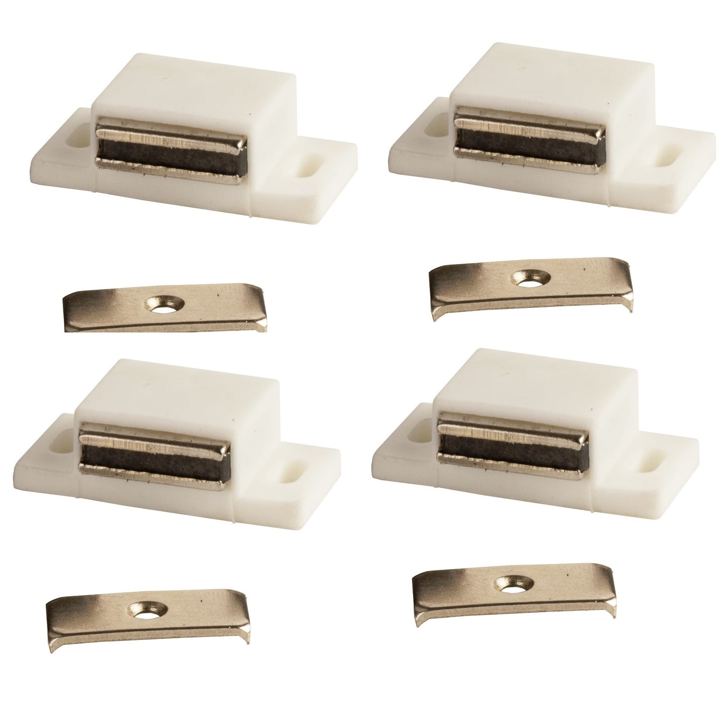 Loqueteau magnétique UMAXO® dans un boîtier en plastique avec contre-plaque, extra fort. Aimant de porte avec force de maintien 4kg, fermeture magnétique.