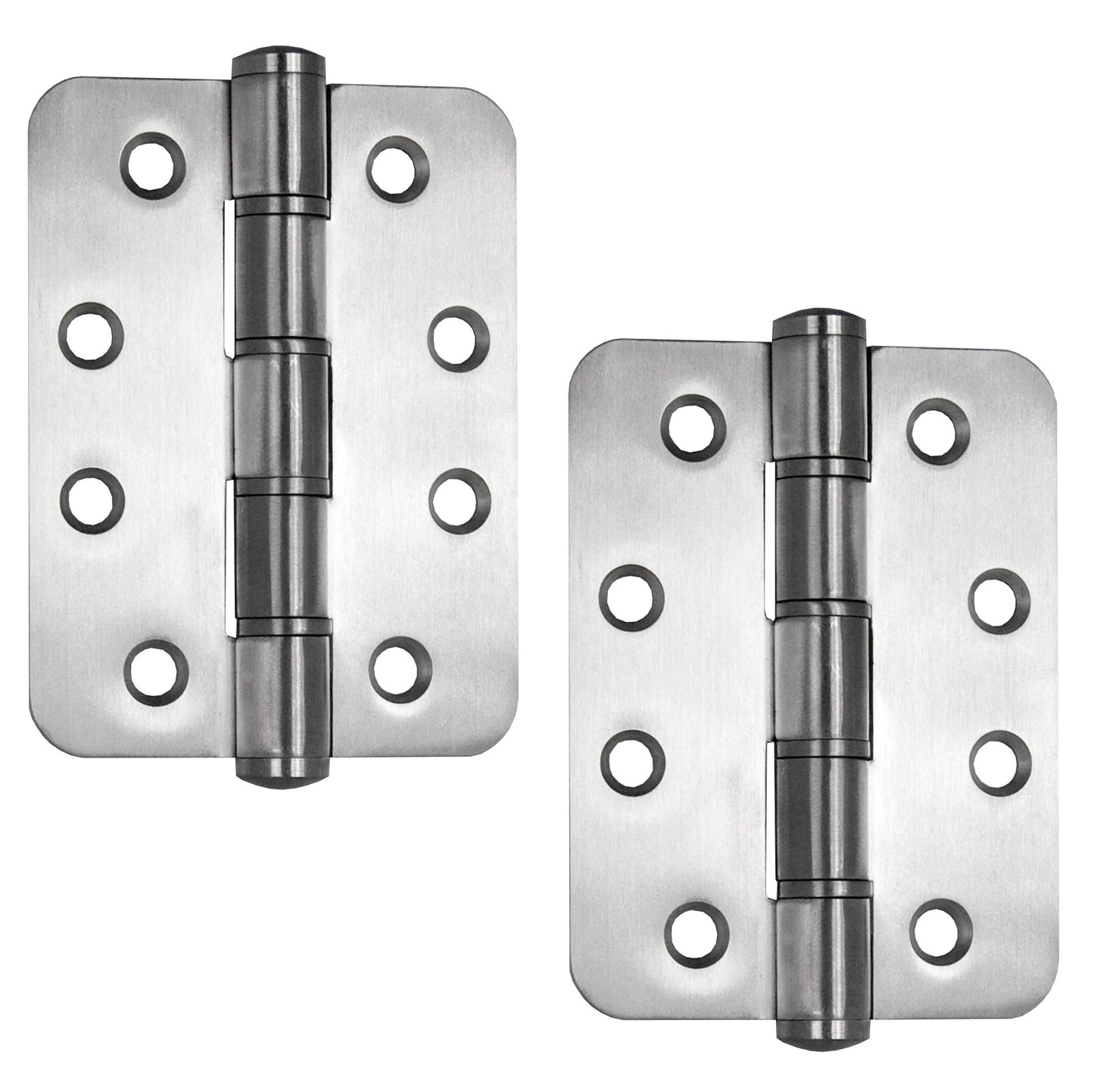 2 charnières de porte SISO / UMAXO® de haute qualité en acier inoxydable massif 102 mm, avec coins arrondis, vis comprises. Charnière de porte pour portes lourdes. Charnière en acier inoxydable SUS304 (V2A), épaisseur du matériau 3 mm