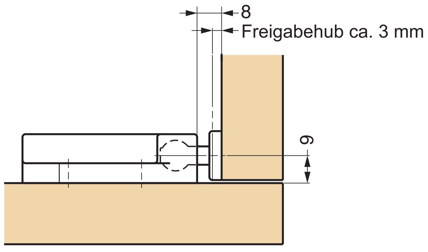 Nicht magnetischer Druckschnäpper MC-37F von SUGATSUNE / Lamp (Japan). Türöffner Federschnapper, automatischer Touch-Latch für Möbel zum Schrauben mit Gegenstück und Schrauben