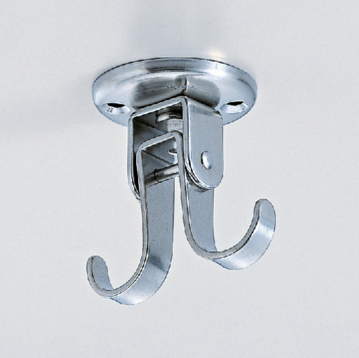 Hochwertiger drehbarer und schwenkbarer Haken aus Edelstahl V2A für Wand- und Deckenmontage. Edelstahlhaken RF-U50 von Sugatsune / LAMP® (Japan)
