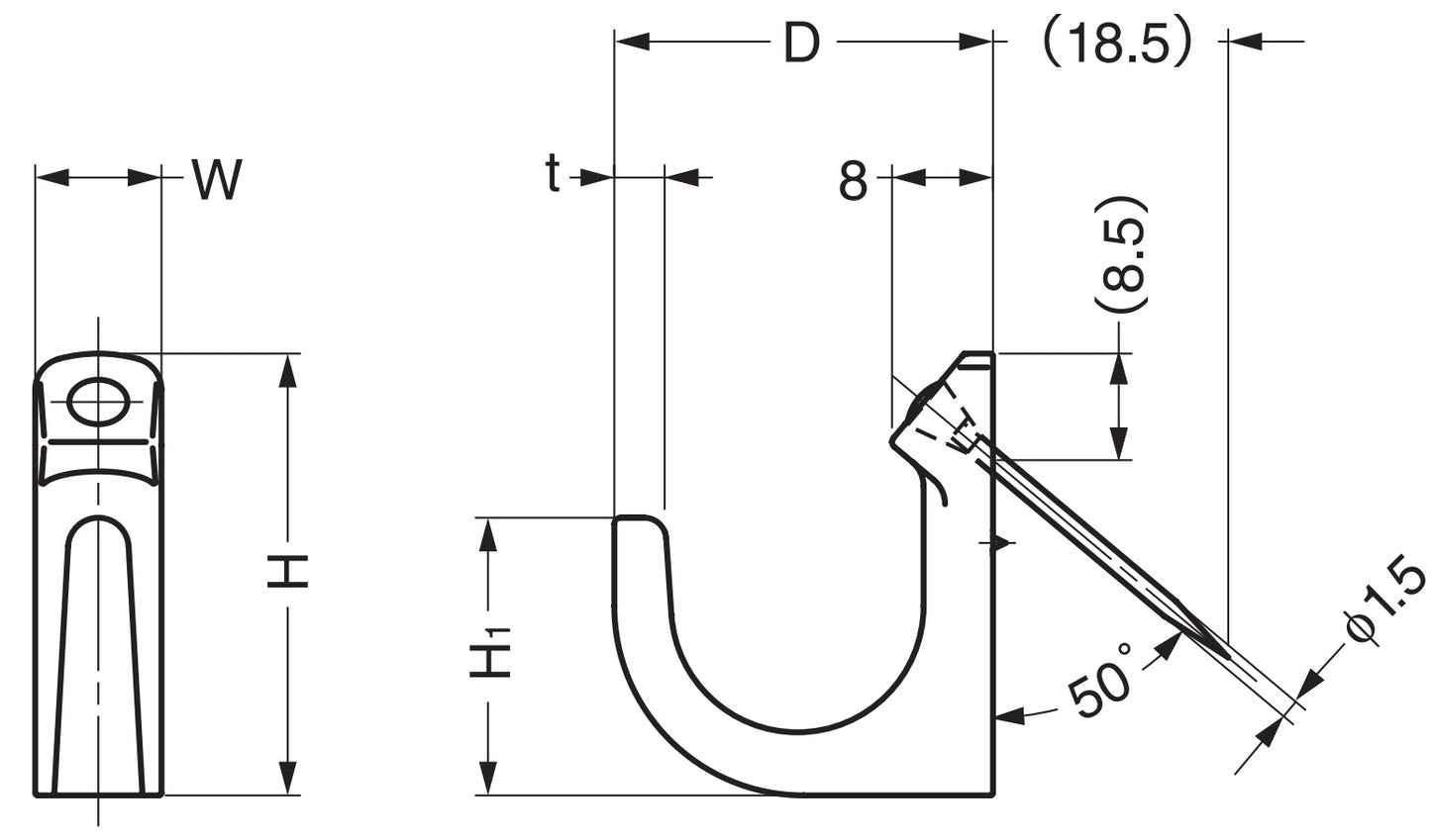 Hochwertiger Haken aus Edelstahl zur schnellen werkzeuglosen Montage auf Gipskartonwand bzw. Wand aus Gipsplatte. Edelstahlhaken PF-22 und PF-30 von Sugatsune / LAMP® (Japan)