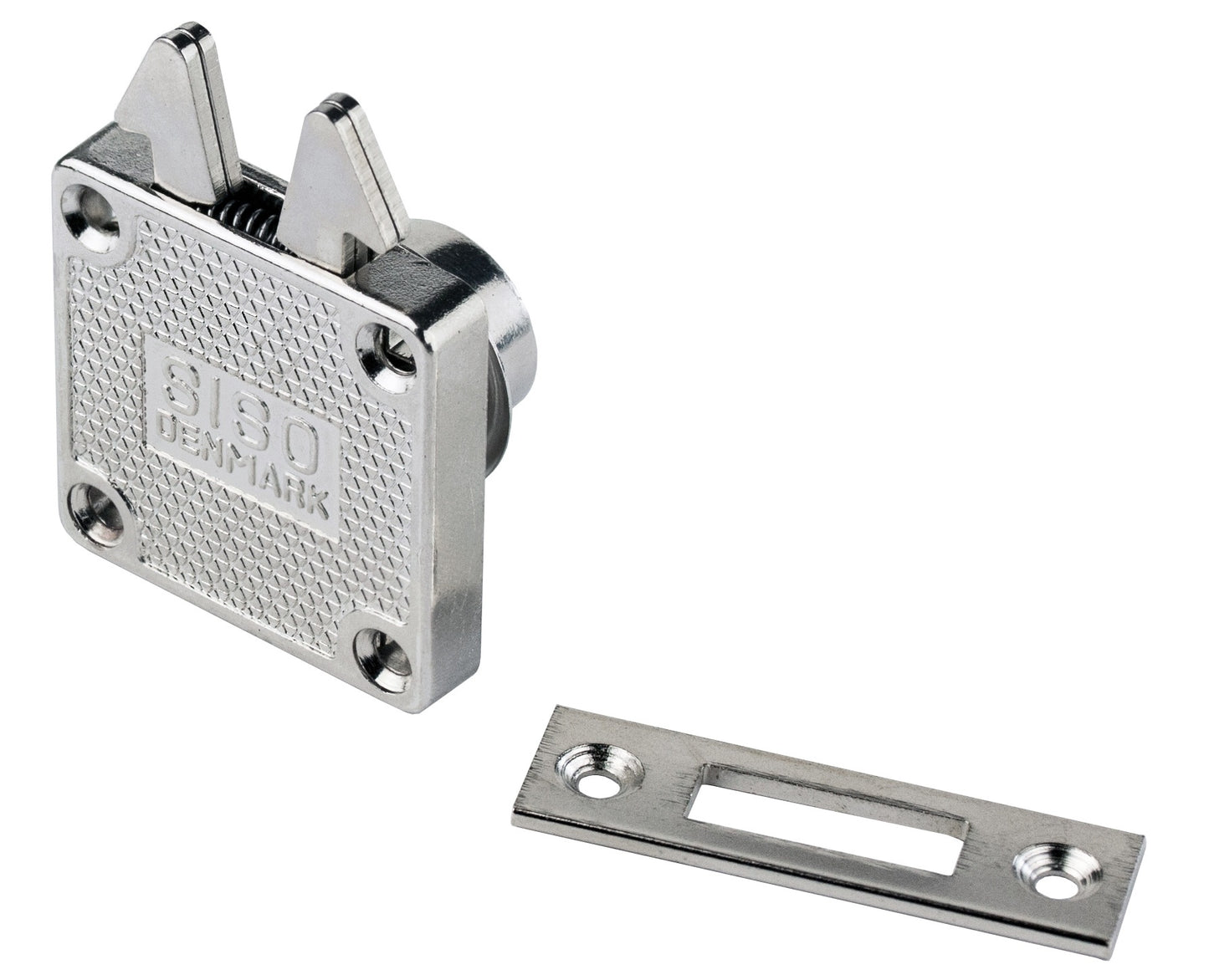 High-quality screw-on roller shutter lock, surface: nickel-plated, design: keyed alike, 14.01.460-5 for roller shutters, sliding furniture doors