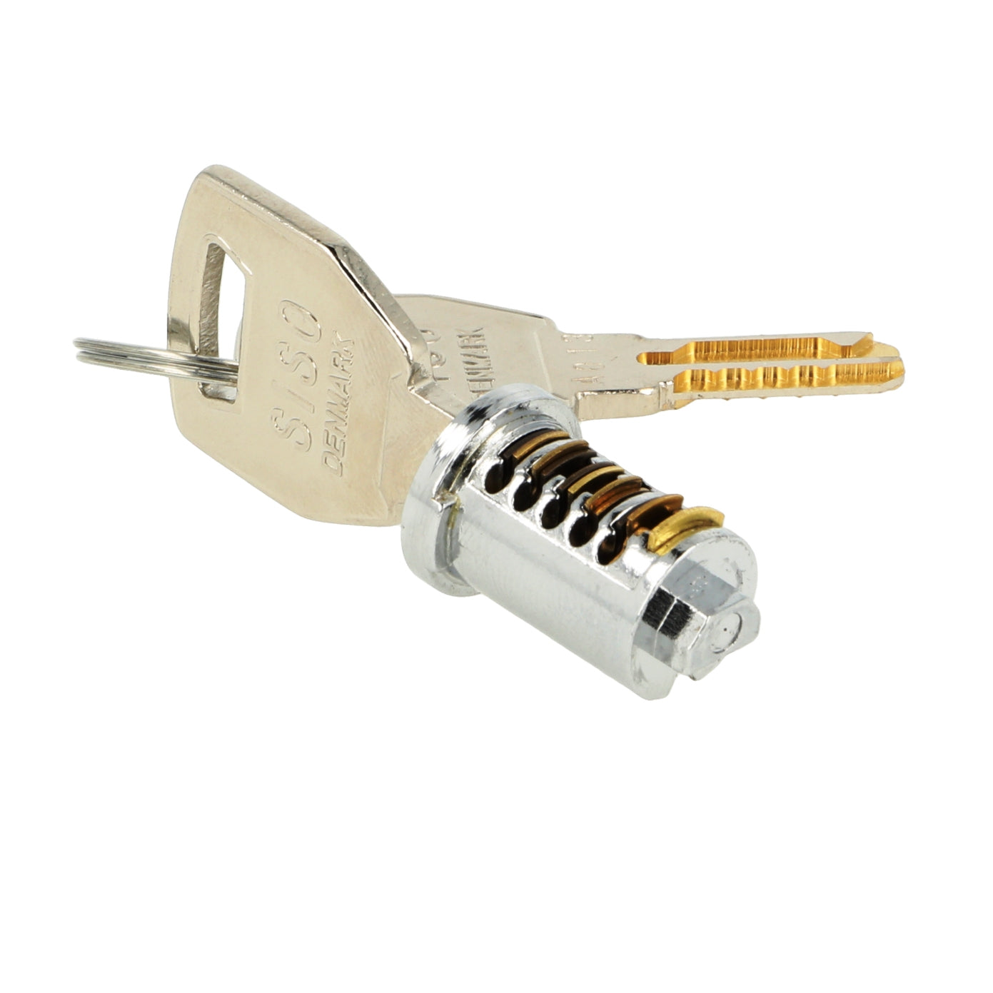 Noyau remplaçable pour serrures SISO, différents clés, comprenant 2 clés, surface : nickelée, 12,4 mm (0,5″), 14.03.310-0. Noyau de cylindre pour serrures SISO et bien plus encore, de SISO Danemark