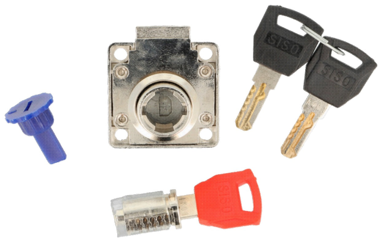 Noyau remplaçable pour serrures SISO, différents clés, comprenant 2 clés, surface : nickelée, 12,4 mm (0,5″), 14.03.310-0. Noyau de cylindre pour serrures SISO et bien plus encore, de SISO Danemark