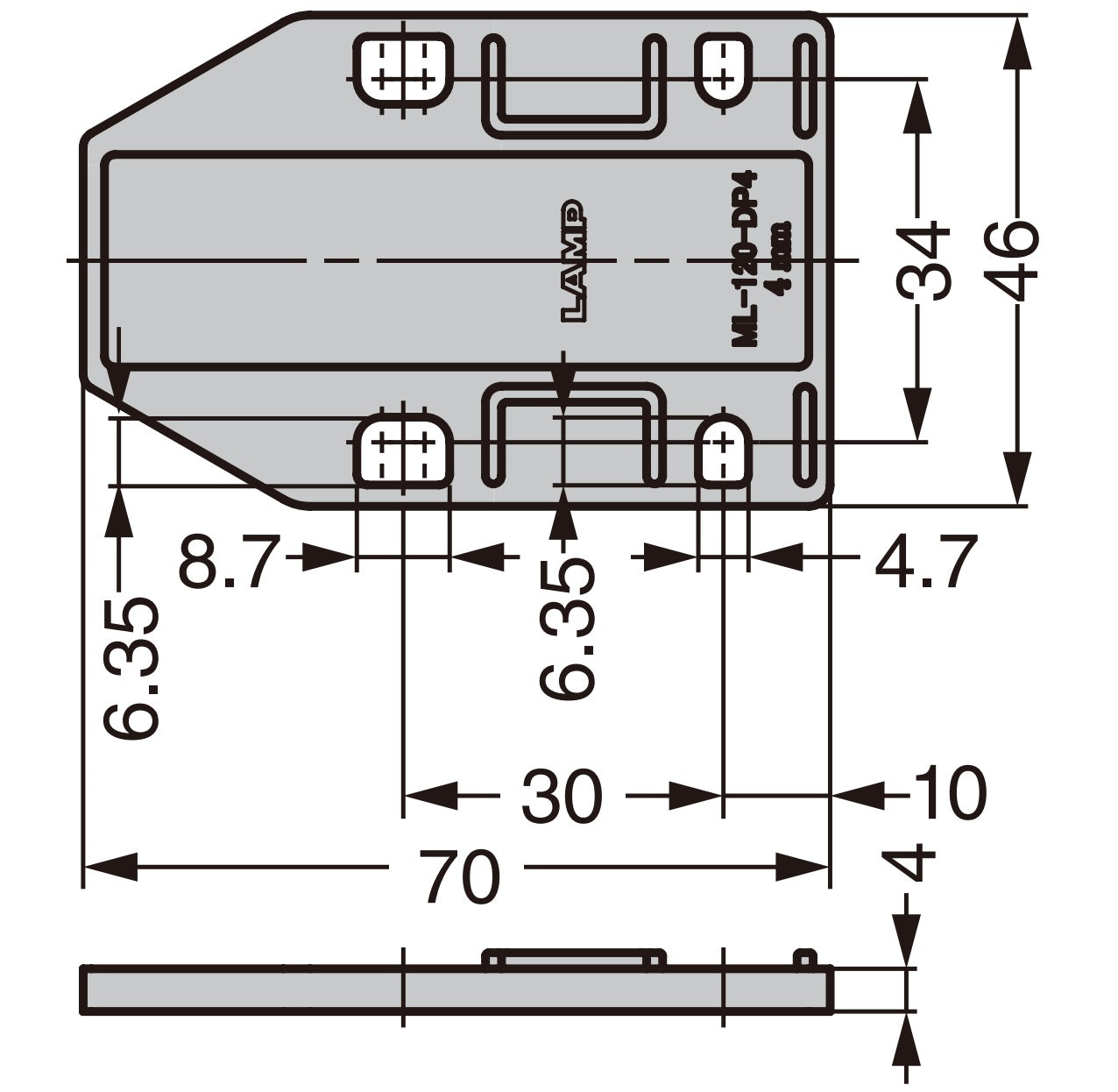 Plaque d'espacement 4 pièces, en polyacétal, blanche, 70 mm (2-3/4″), ML-120-DP4-WT pour dispositifs magnétiques à pousser pour fermer ML-120BR, ML-120W et ML-120BL de Sugatsune