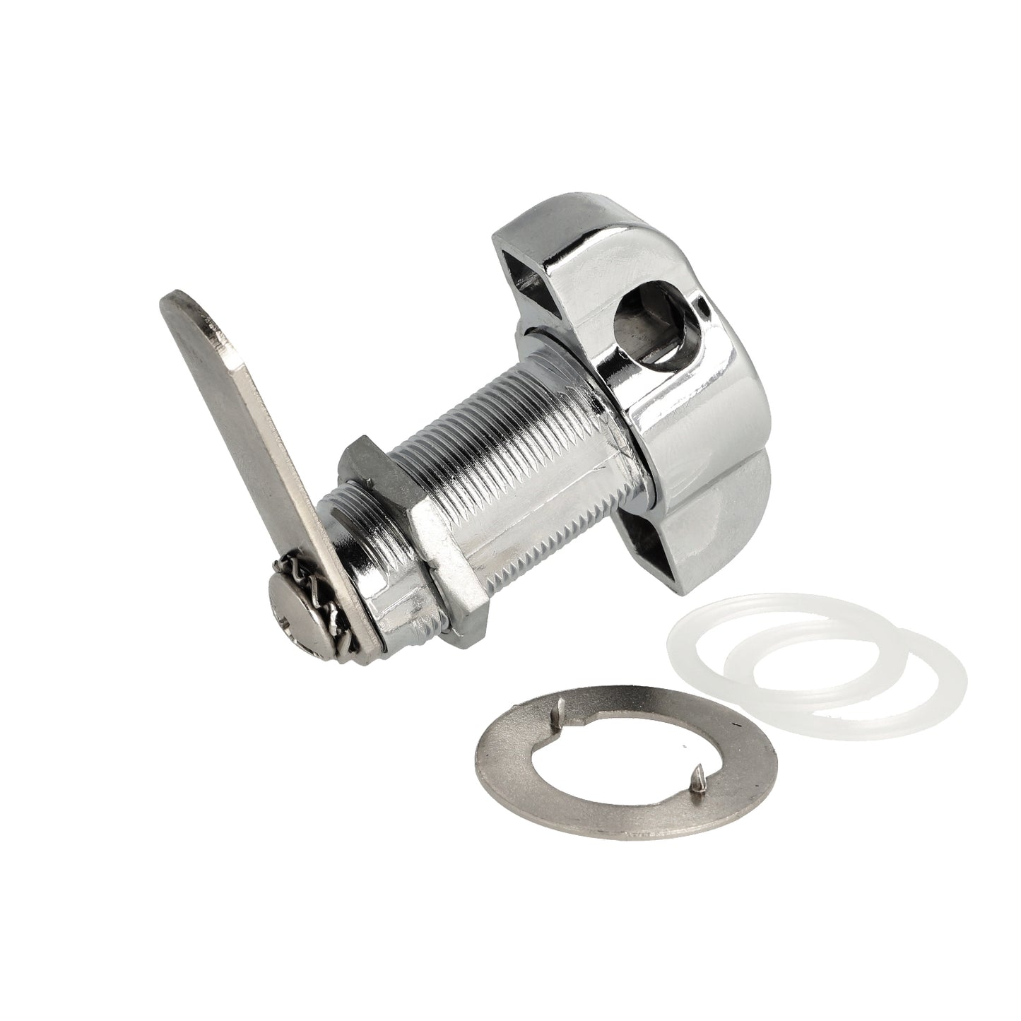 Fermeture à tourniquet pour cadenas avec fonction poignée, 32 mm (1,3″), version gauche, 14.04.589-7. Serrure à pêne tournant pour cadenas avec fonction poignée pour casiers, armoires métalliques, casiers à casiers et bien plus encore, de SISO Danemark