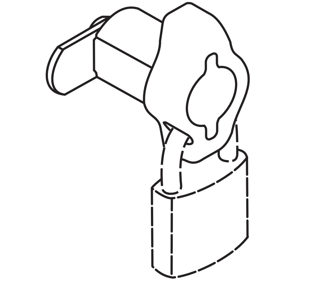 Serrure à pêne tournant pour cadenas avec fonction poignée, 32 mm (1,3″), version : droite, 14.04.589-0. Serrure à pêne tournant pour cadenas avec fonction poignée pour casiers, armoires en tôle, armoires à casiers et bien plus encore, de SISO Danemark