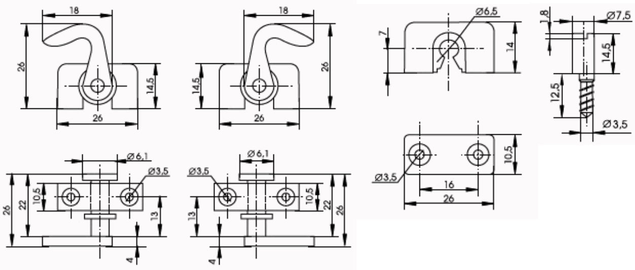 Surface-mounted espagnolette lock, keyed alike, right-hand locking, 16.5 mm (0.7"). Nickel-plated zamac espagnolette lock for furniture, cabinets, wardrobes, and office cabinets. Set for one cabinet door, by SISO Denmark