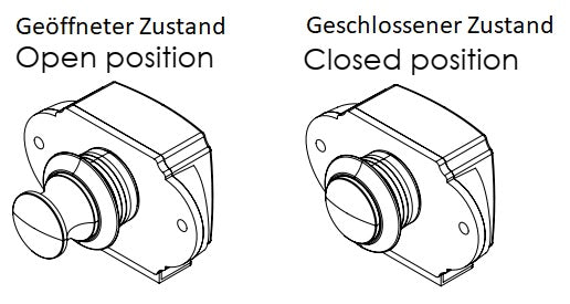 Robuster Druckknopf-Verschluss mit Grifffunktion, aus ABS, Oberfläche: vernickelt, Ausführung: rund, 14.03.048-0. Kompakter Druckknopf für Wohnwagen, Yacht, Caravan, Boat, Schranktür, Schublade und viel mehr, von SISO Denmark