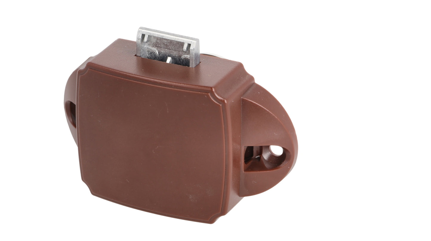 Robuster Druckknopf-Verschluss mit Grifffunktion, aus ABS, Oberfläche: vernickelt, Ausführung: rund, 14.03.048-0. Kompakter Druckknopf für Wohnwagen, Yacht, Caravan, Boat, Schranktür, Schublade und viel mehr, von SISO Denmark