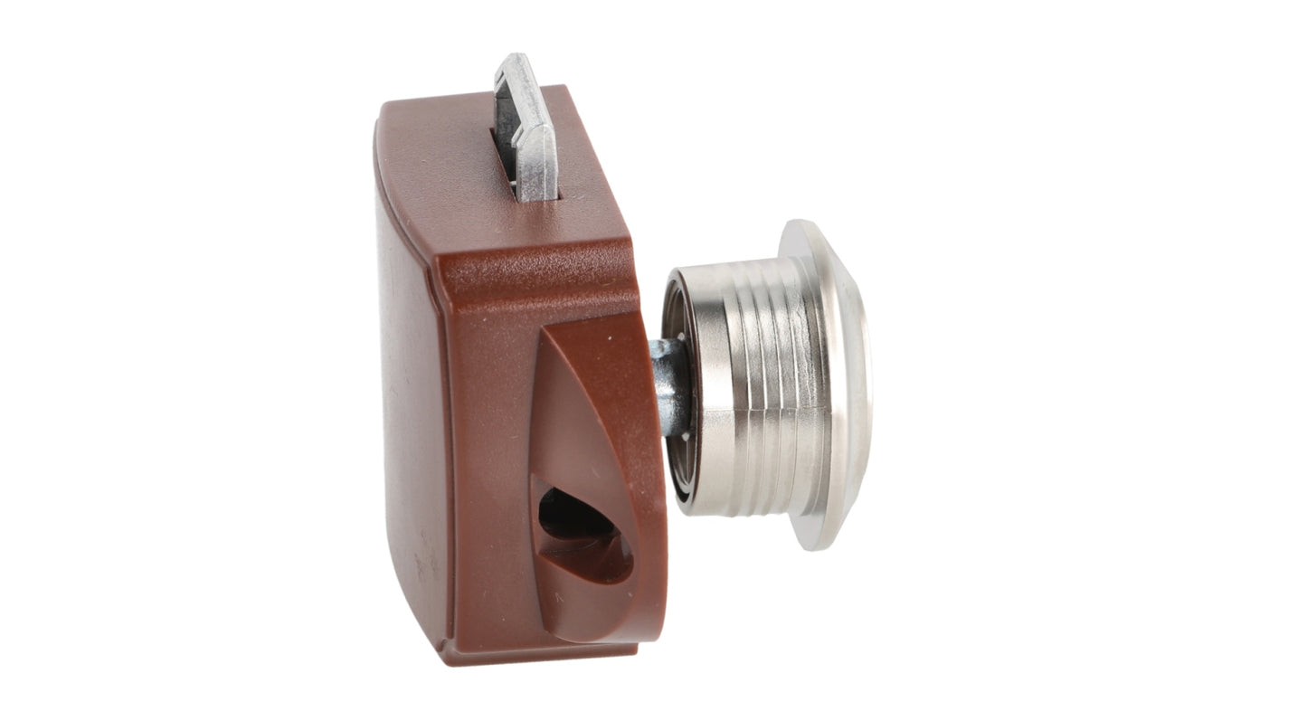 Robuster Druckknopf-Verschluss mit Grifffunktion, aus ABS, Oberfläche: vernickelt, Ausführung: rund, 14.03.048-0. Kompakter Druckknopf für Wohnwagen, Yacht, Caravan, Boat, Schranktür, Schublade und viel mehr, von SISO Denmark