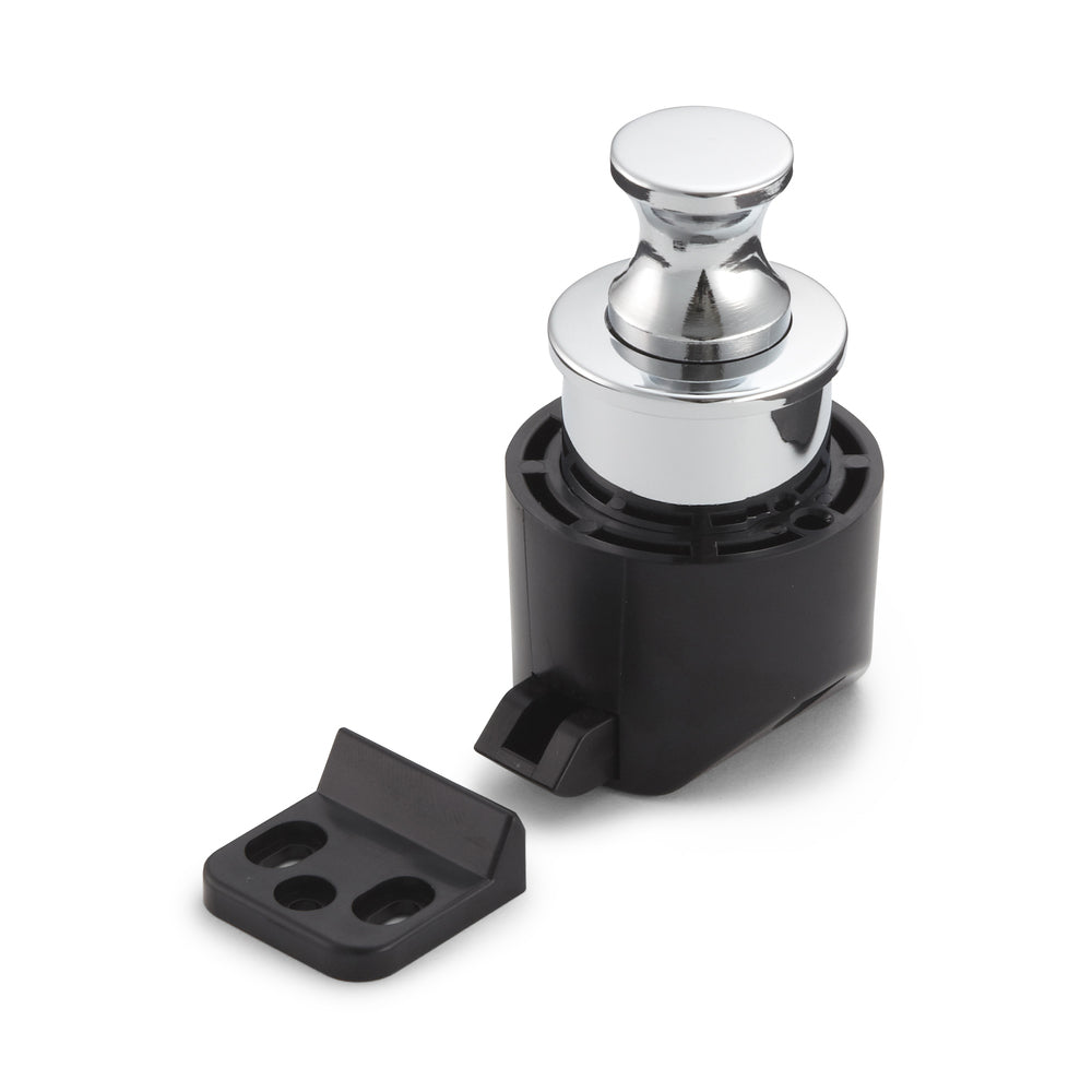 Bouton-pression de haute qualité avec fonction poignée, en alliage de zinc, surface : chromée, PKL-08/CR et PKLB. Bouton poussoir solide pour caravanes, yachts et bien plus encore, de Sugatsune / LAMP® (Japon)