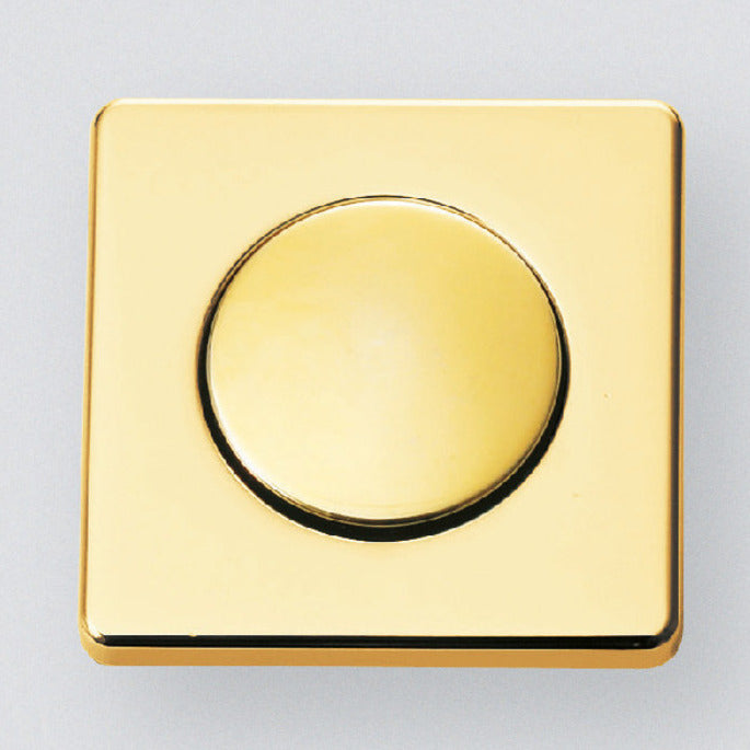 Hochwertiger Druckknopf-Verschluss mit Grifffunktion, aus Zinklegierung (ZDC), Oberfläche: goldfarbig, glänzend poliert, Ausführung: quadratisch, DPL-SQ-G. Massiver Druckknopf für Wohnmobil, Boot und viel mehr, von Sugatsune / LAMP® (Japan)