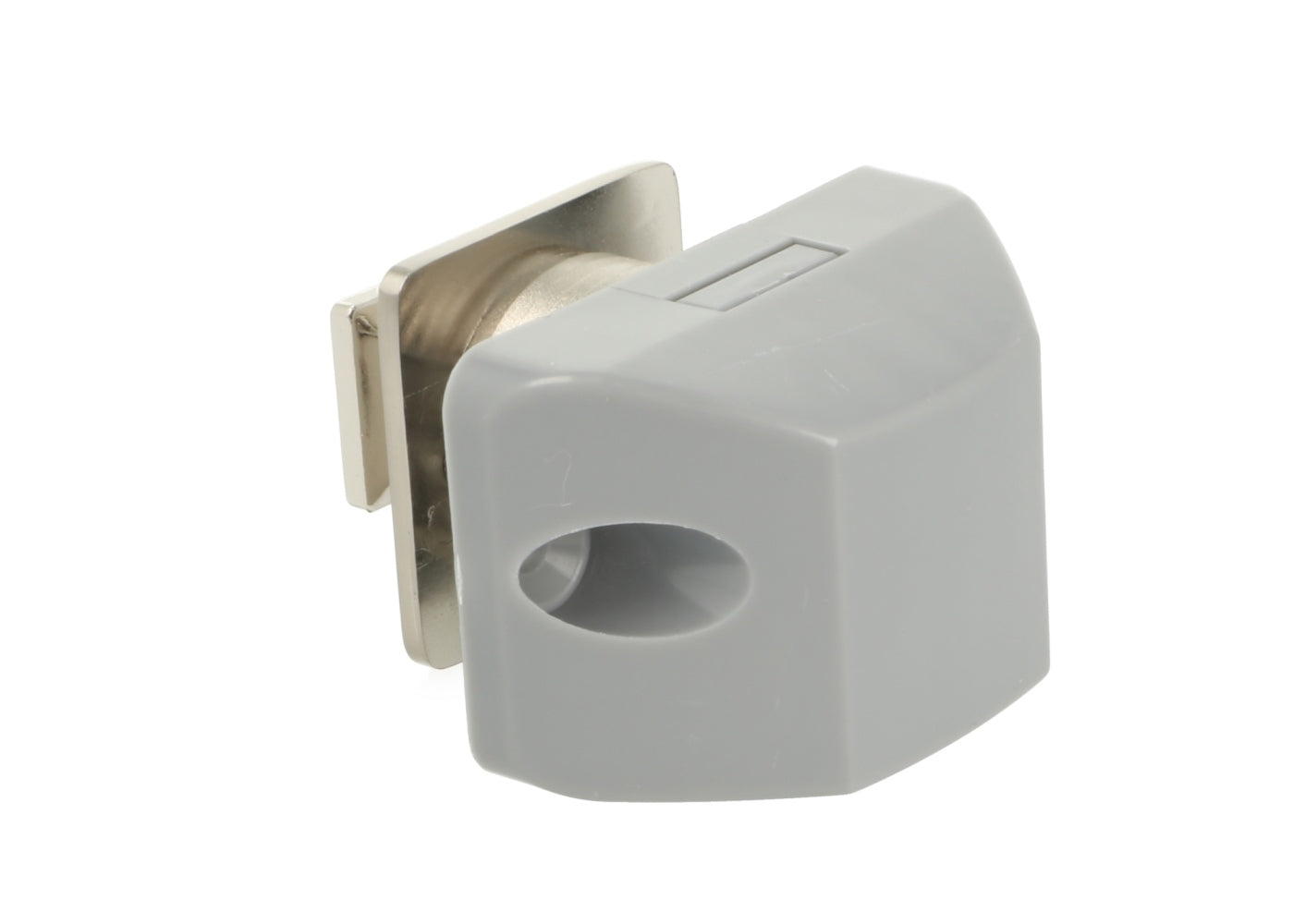 Hochwertiger Druckknopf-Verschluss mit Soft-Close und Grifffunktion, aus Zamak, Oberfläche: Edelstahl Look, Ausführung: quadratisch, 14.03.067-0. Massiver Druckknopf für Wohnwagen, Yacht, Privatflugzeug und viel mehr, von SISO Denmark