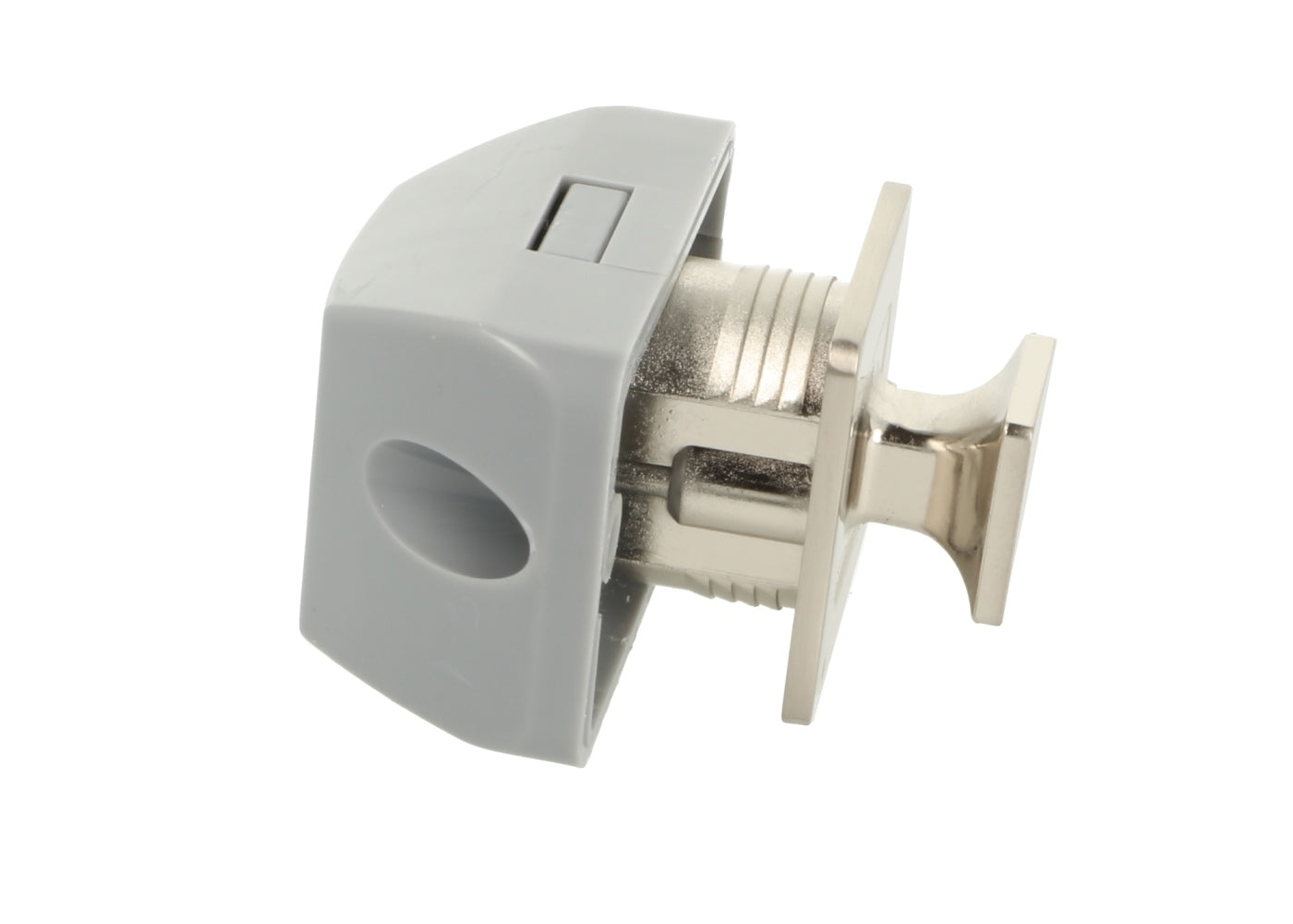 Hochwertiger Druckknopf-Verschluss mit Soft-Close und Grifffunktion, aus Zamak, Oberfläche: Edelstahl Look, Ausführung: quadratisch, 14.03.067-0. Massiver Druckknopf für Wohnwagen, Yacht, Privatflugzeug und viel mehr, von SISO Denmark