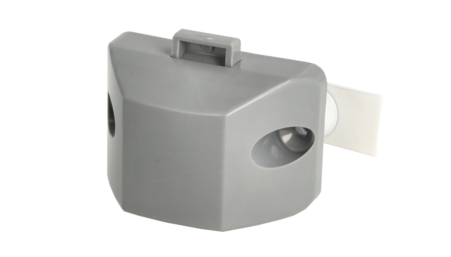 Hochwertiger Druckknopf-Verschluss mit Soft-Close und Grifffunktion, aus Zamak, Oberfläche: weiß, Ausführung: rechteckig, 14.03.045-0. Massiver Druckknopf für Wohnwagen, Yacht und viel mehr, von SISO Denmark