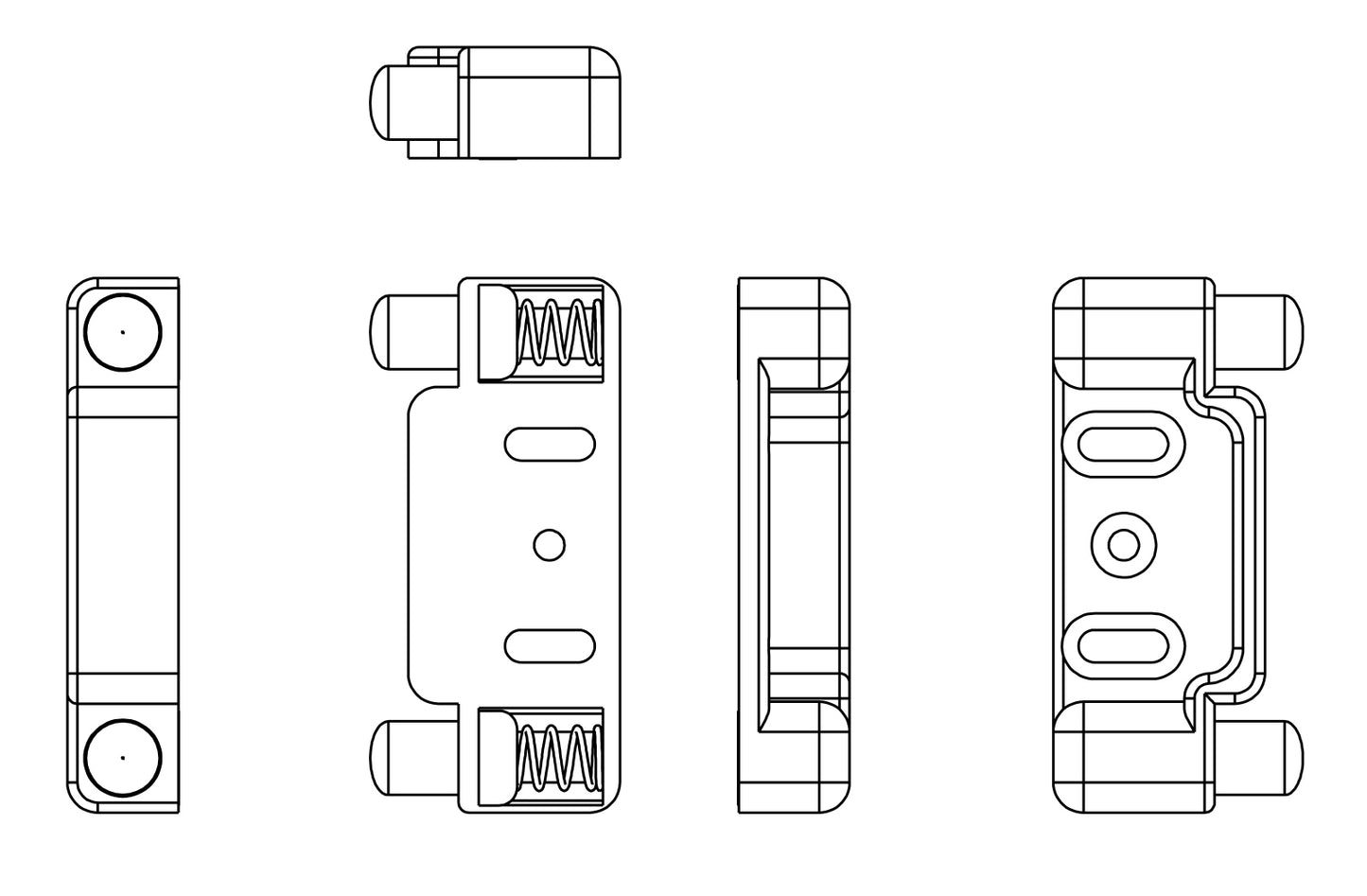 Hochwertiger Druckknopfgriff, aus Zamak, Oberfläche: schwarz, 14.03.071-0 für Yacht, Wohnwagen, Privatjet