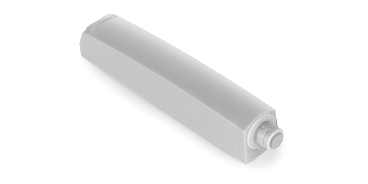 2 elegant push-button catches, with mounting housing, surface: grey, design: non-magnetic, 1900221 for furniture doors, cupboard doors, flaps