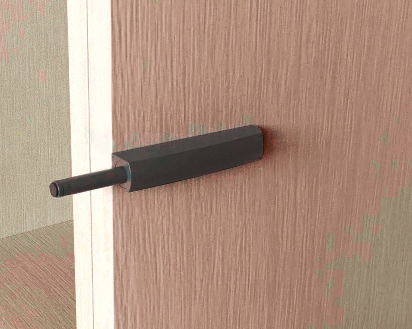 2 elegant push-button catches with mounting housing, surface: white, design: non-magnetic, 1900215 for furniture doors, cupboard doors, flaps