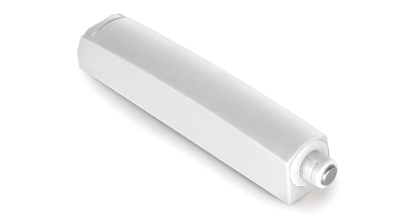 2 elegant push-button catches with mounting housing, surface: white, design: non-magnetic, 1900215 for furniture doors, cupboard doors, flaps