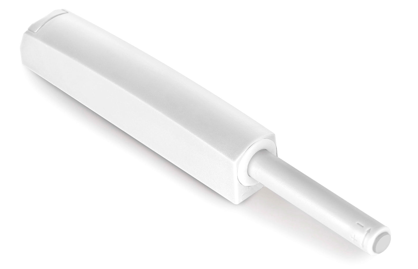 2 elegant push-button catches with mounting housing, surface: white, design: non-magnetic, 1900215 for furniture doors, cupboard doors, flaps