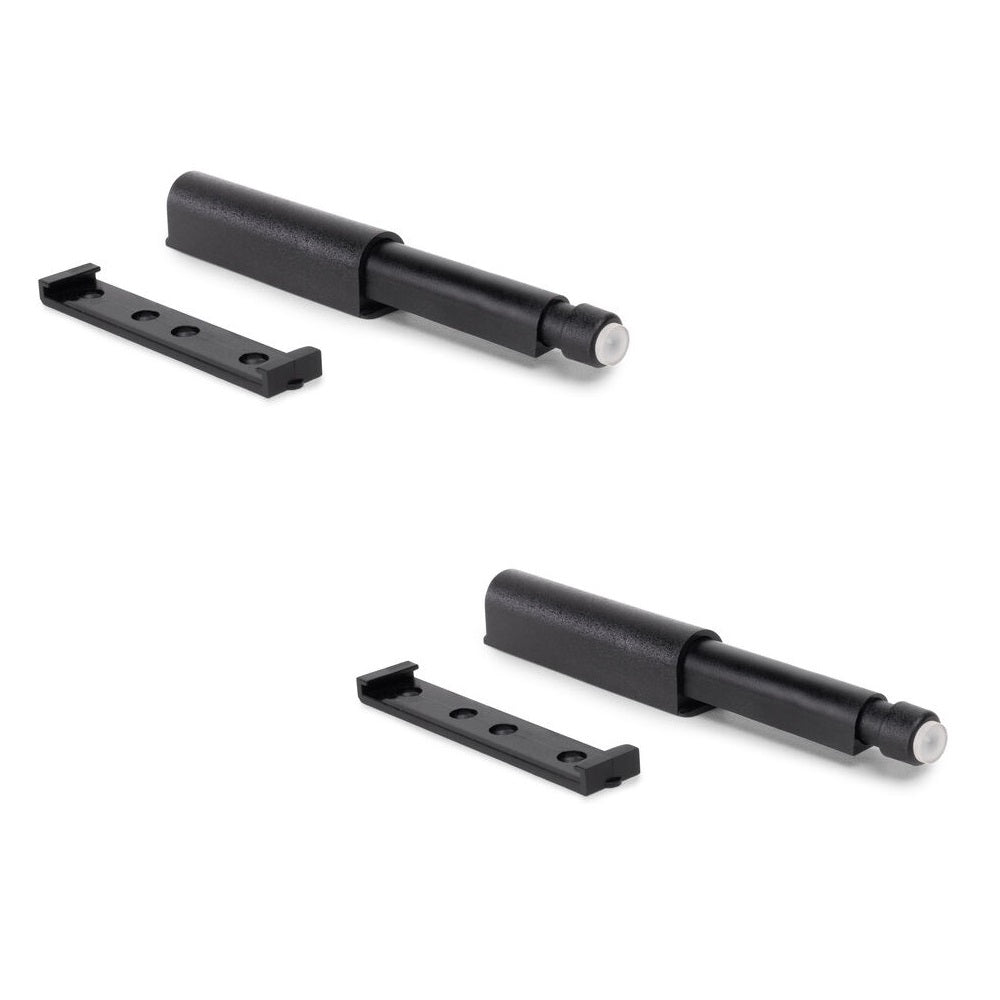 2 Stück eleganter Druckschnäpper, Oberfläche: schwarz, 62 mm (2-7/16″), Ausführung: nicht magnetisch, 2033817 für Möbeltüren, Schranktüren, Klappen