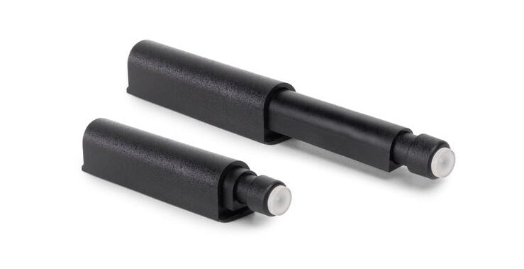 2 Stück eleganter Druckschnäpper, Oberfläche: schwarz, 62 mm (2-7/16″), Ausführung: nicht magnetisch, 2033817 für Möbeltüren, Schranktüren, Klappen