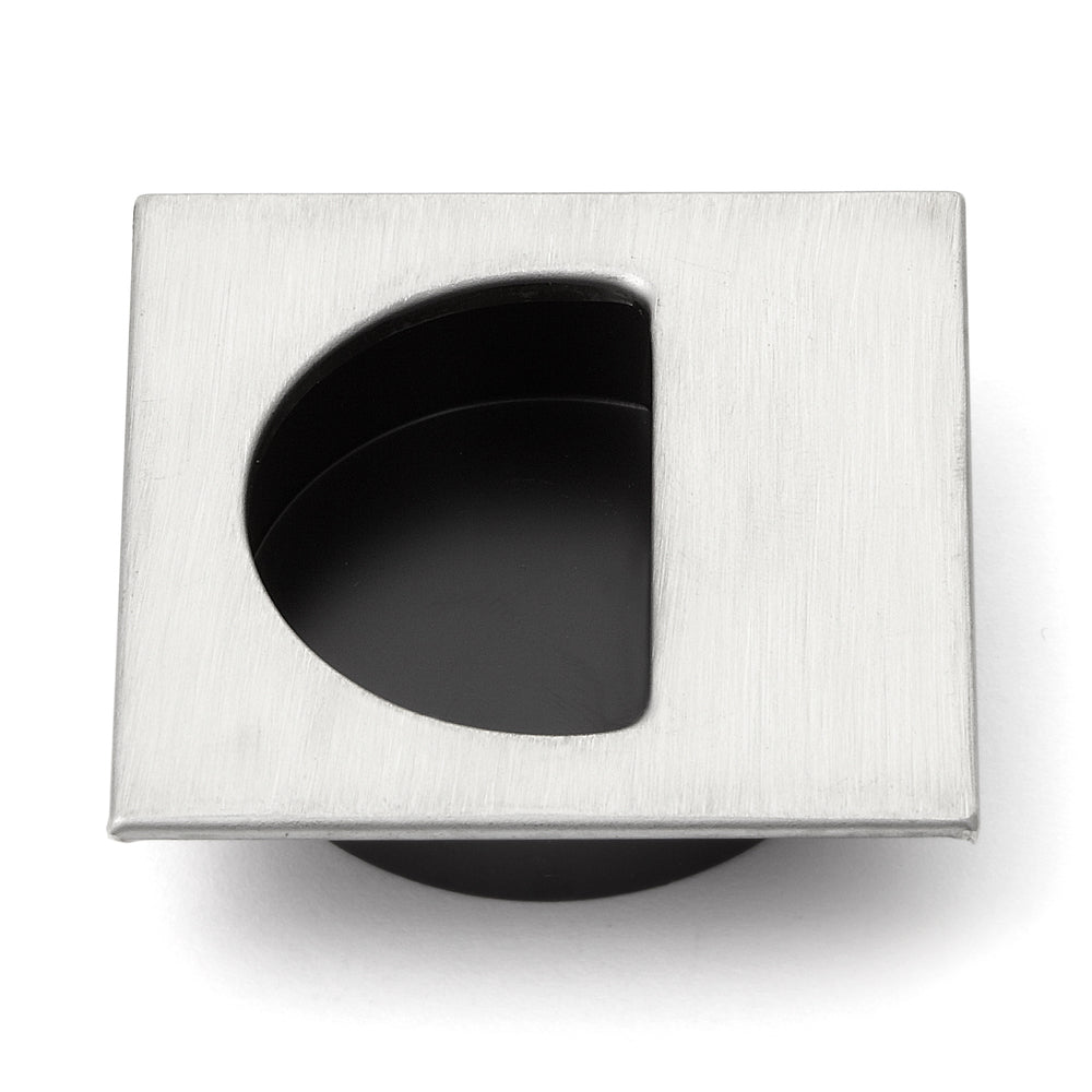 Stainless steel flush pull, semicircular, V2A (SUS304), 47 mm (1.9") SKH-47. High-quality stainless steel flush pull made of V2A (SUS304), satin-finished, for sliding doors, doors, ships, and humid environments from Sugatsune / LAMP® (Japan).