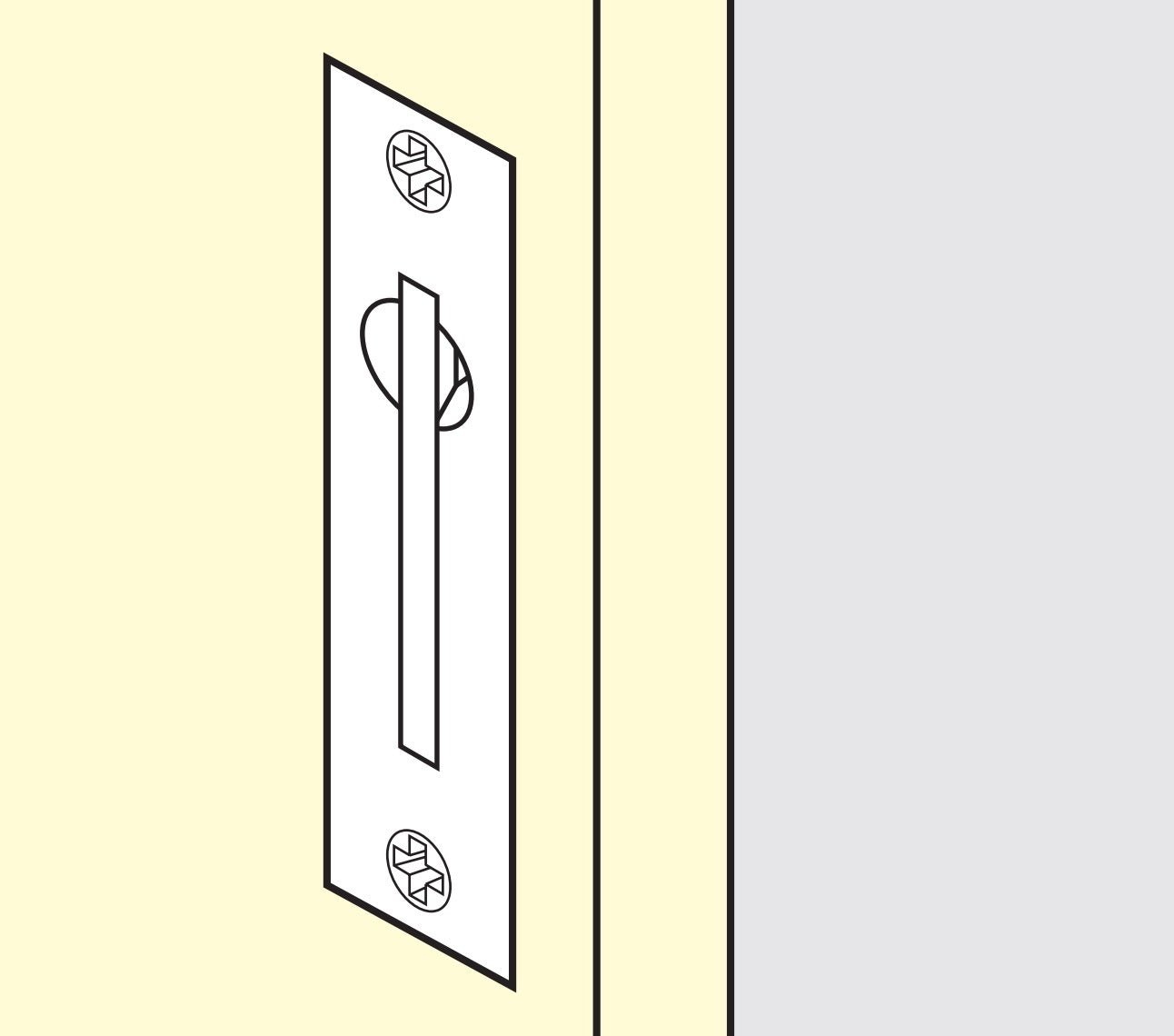 SUS304 stainless steel folding handle, 90 mm (3.6") ST-90. Stainless steel folding handle made of V2A stainless steel, satin finish, for ceiling doors, inspection hatches, damp environments, boats, and caravans from Sugatsune / LAMP® (Japan)