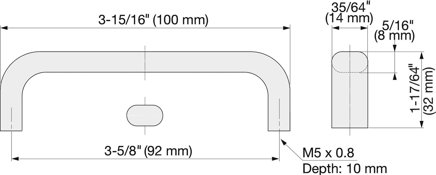 Edelstahl-Türgriff V2A (SUS304), 100 mm (4″) EC-100S. Hochwertiger massiver Edelstahl-Türgriff aus rostfreiem Edelstahl V2A (SUS304), satiniert matt, für feuchte Umgebungen, Schiffe, Lebensmittelbereich, Medizinbereich von Sugatsune / LAMP® (Japan)