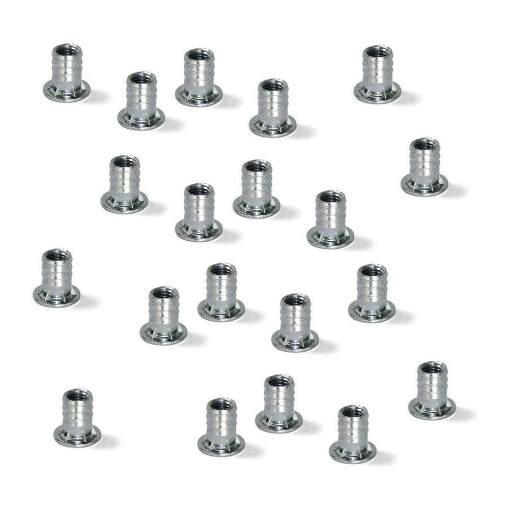 20 Stück hochwertige Einpressmutter mit Innengewinde M8, aus Stahl, Oberfläche: verzinkt, 20 mm (25/32″), 8029105 für Möbelverbindungen