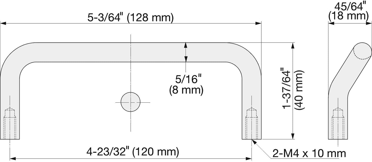 Ergonomischer Edelstahl-Türgriff V2A (SUS304), 128 mm (5,1″) H-75-C-128. Hochwertiger ergonomischer Edelstahl-Türgriff aus rostfreiem Edelstahl V2A (SUS304), glänzend poliert, für feuchte Umgebungen, Schiffe, Maschinenbau von Sugatsune / LAMP® (Japan)