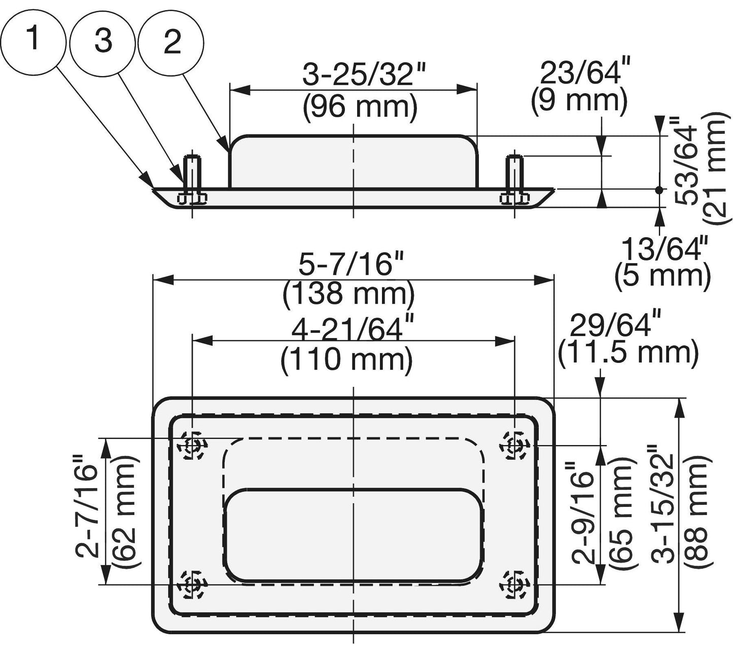 Exclusive SUS304 stainless steel flush pull, 138 mm (5.5") HH-FB-1. Stainless steel flush pull made of V2A stainless steel, satin finish, for drawers, cabinets, humid environments, ships, machinery, and appliances from Sugatsune / LAMP® (Japan).