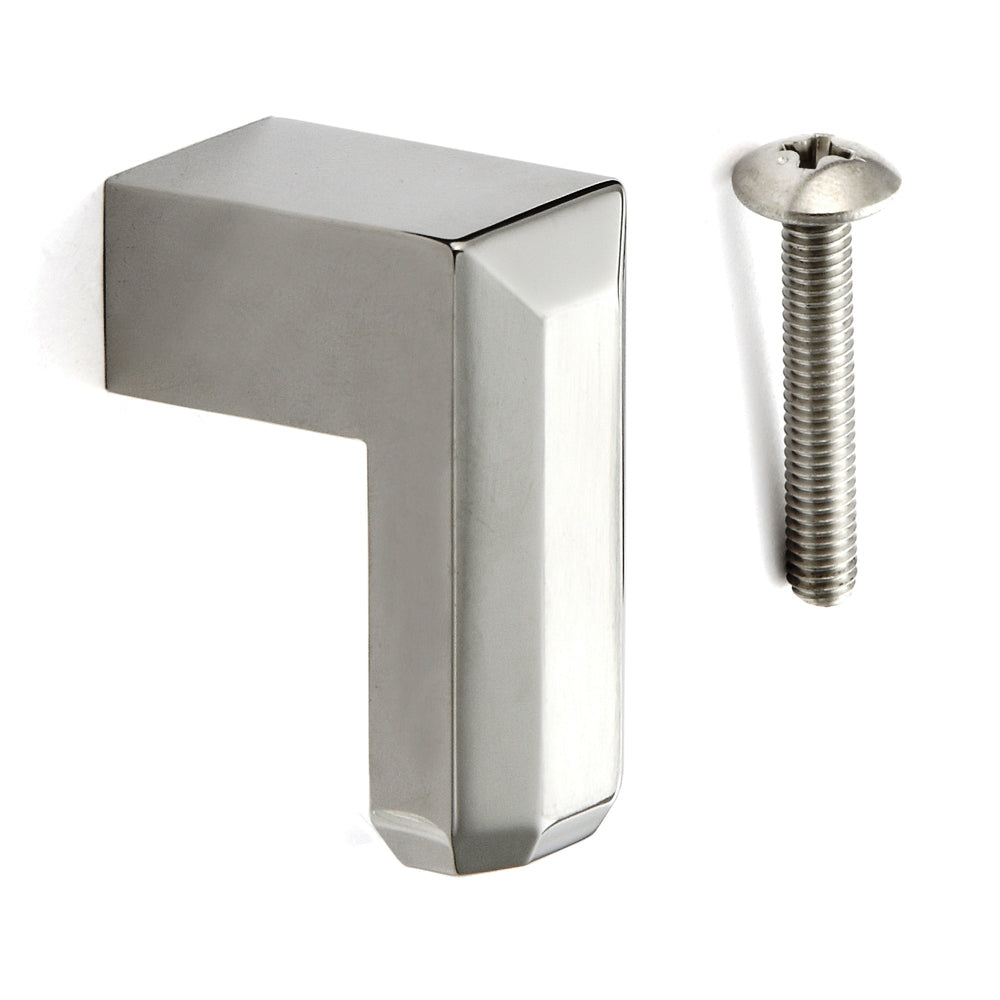 Exclusive SUS304 stainless steel furniture knob, 35 mm (1.4") CU-L-35. Solid, exclusive stainless steel V2A furniture knob, matte and polished, for boats, yachts, motorhomes, private aircraft, and beachfront properties, by Sugatsune / LAMP® (Japan)
