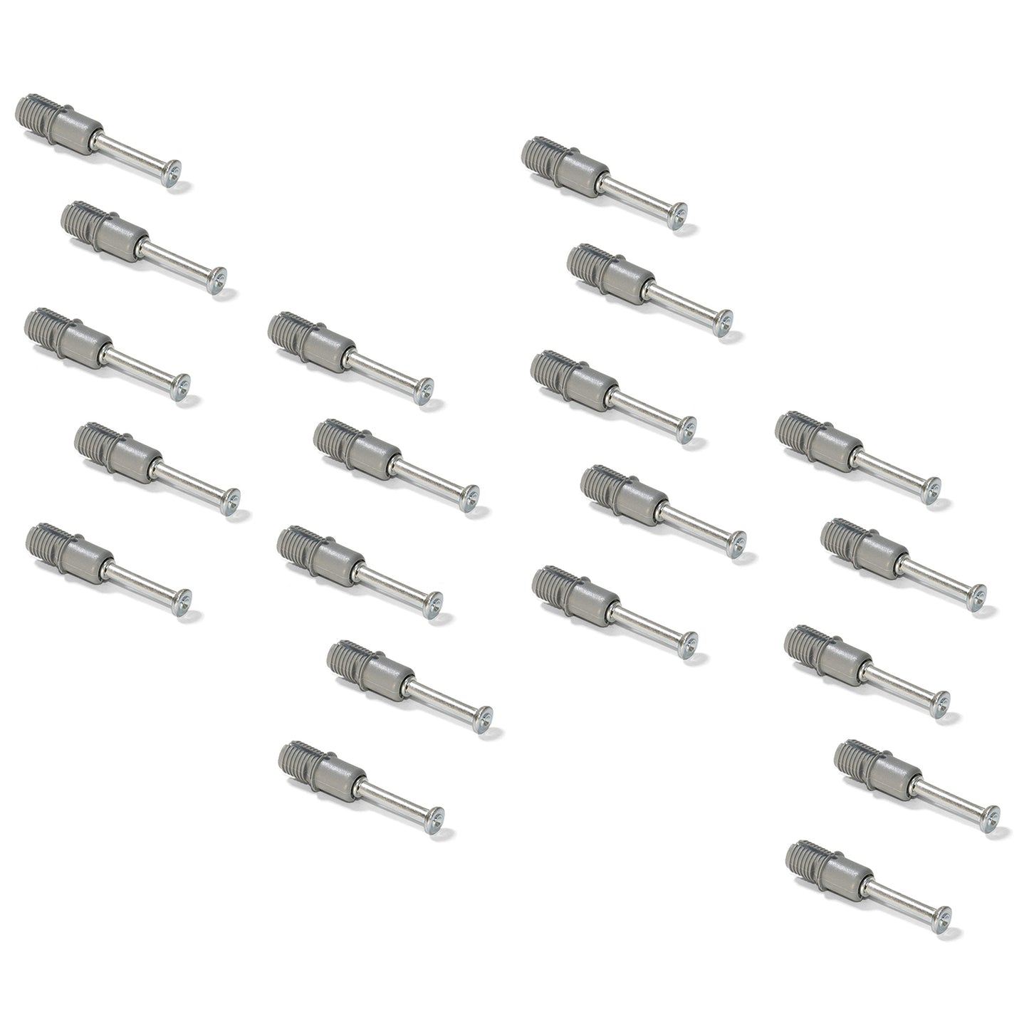 20 boulons à expansion, en acier et plastique, surface galvanisée, 21,6 mm (27/32″), 5912805 pour connecteurs excentriques, étagères, pièces d'armoire
