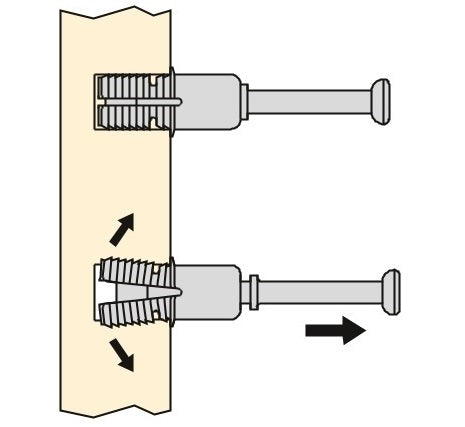 20 boulons à expansion, en acier et plastique, surface galvanisée, 21,6 mm (27/32″), 5912805 pour connecteurs excentriques, étagères, pièces d'armoire