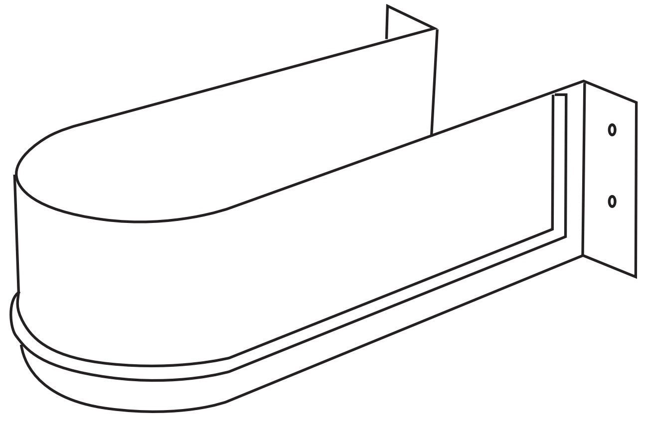 Curved siphon cutout, made of plastic, surface: white, 3044415 for vanity unit, kitchen cabinet, bathroom cabinet, siphon, drain