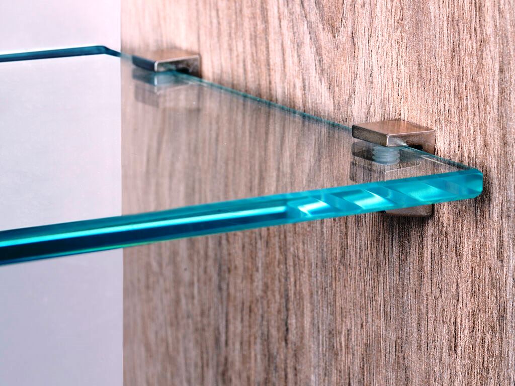 Lot de 8 supports d'étagères en verre de haute qualité, surface nickelée, 3 mm (1/8″), 4010007 pour étagères en verre, étagères d'armoires en verre, armoires de salle de bain