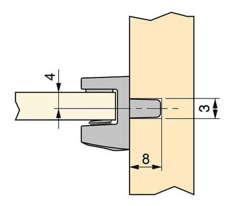 Lot de 8 supports d'étagères en verre de haute qualité, surface nickelée, 3 mm (1/8″), 4010007 pour étagères en verre, étagères d'armoires en verre, armoires de salle de bain