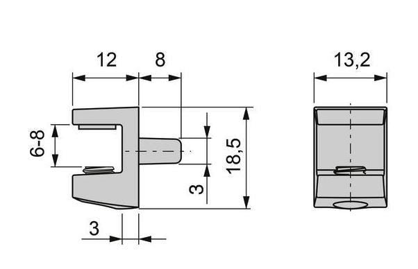 Lot de 8 supports d'étagères en verre de haute qualité, surface nickelée, 3 mm (1/8″), 4010007 pour étagères en verre, étagères d'armoires en verre, armoires de salle de bain