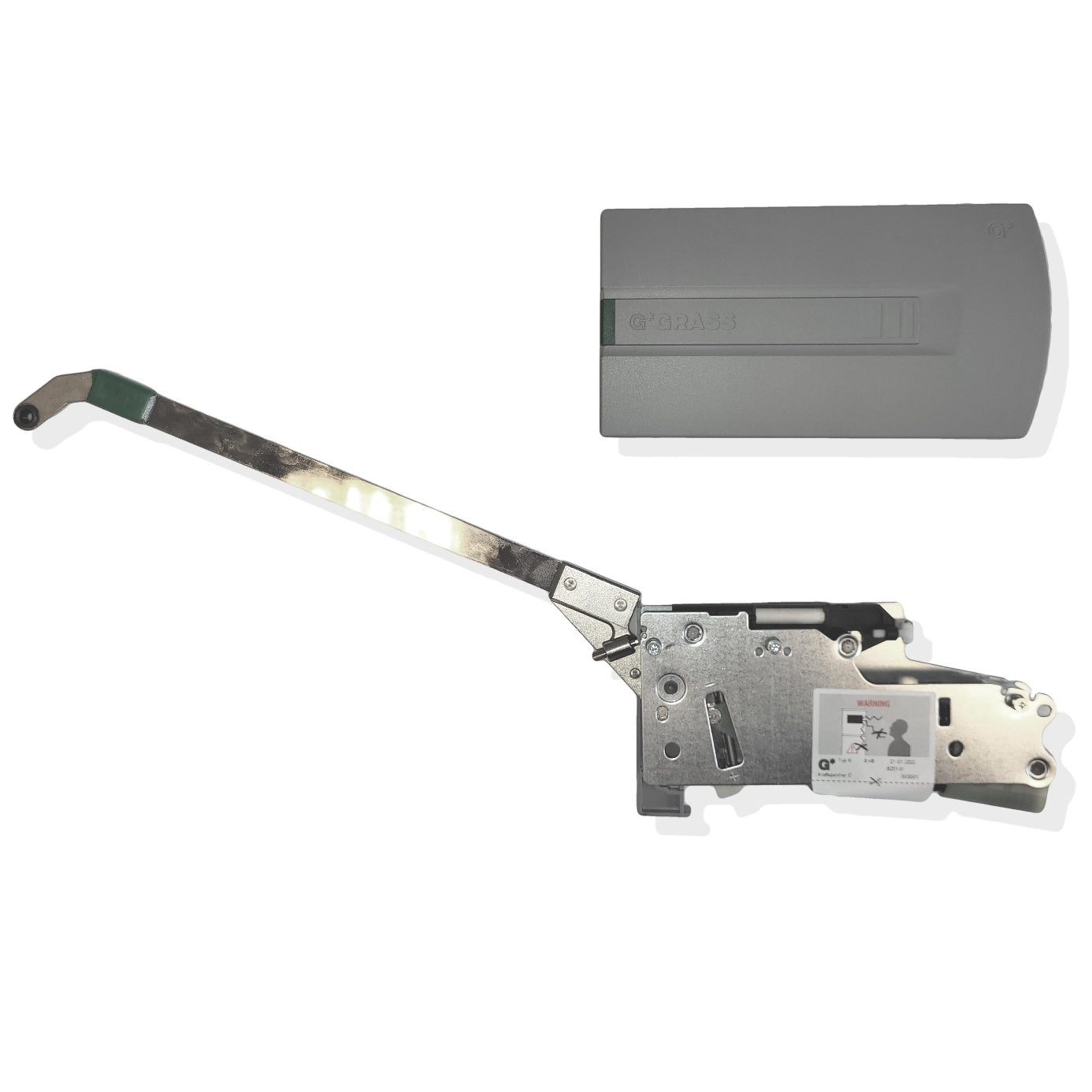 GRASS Hetal Kinvaro F-20 Type 6C folding flap fitting (left side ONLY) with opening assistance and closing damper. Flap fitting, including cover cap.