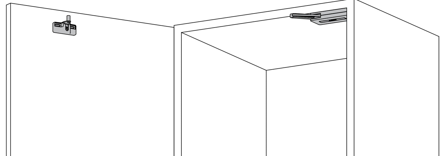 Amortisseurs robustes pour portes de meubles grandes et lourdes. Amortisseur de meuble avec mécanisme de verrouillage de SUGATSUNE / Lampe (Japon)